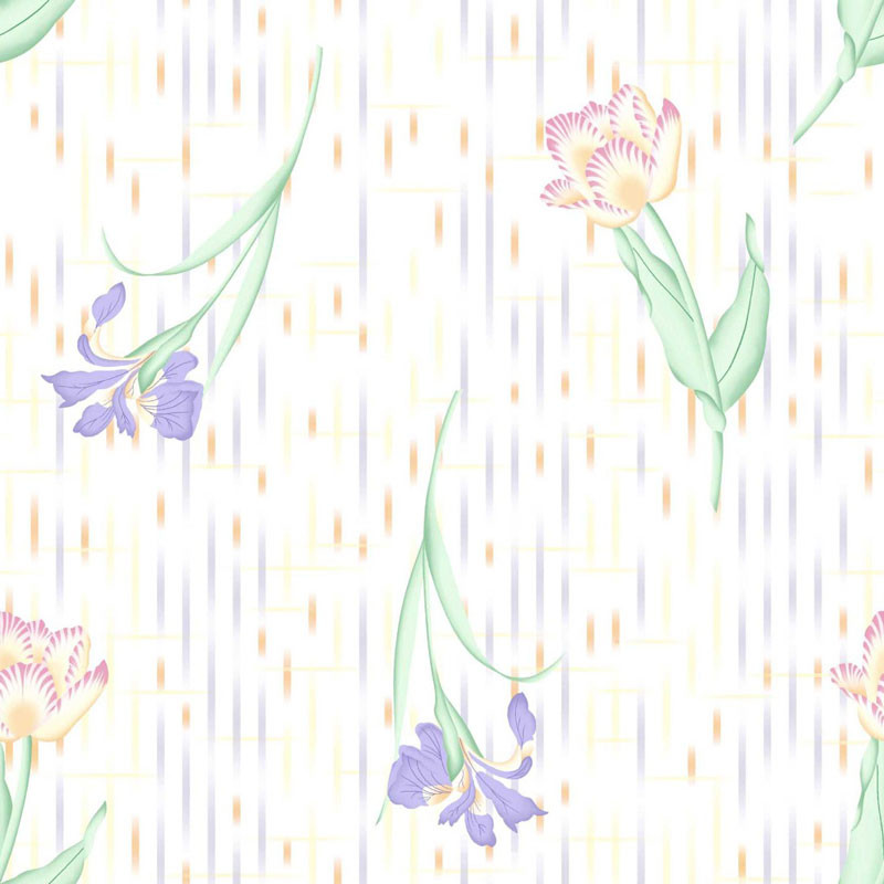 Bettgarnitur Duvet Satin Blau mit helle Farbe Blume